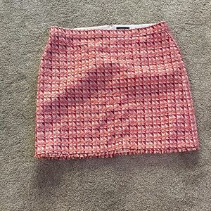 Ann Taylor Pink Geometric Pencil Skirt